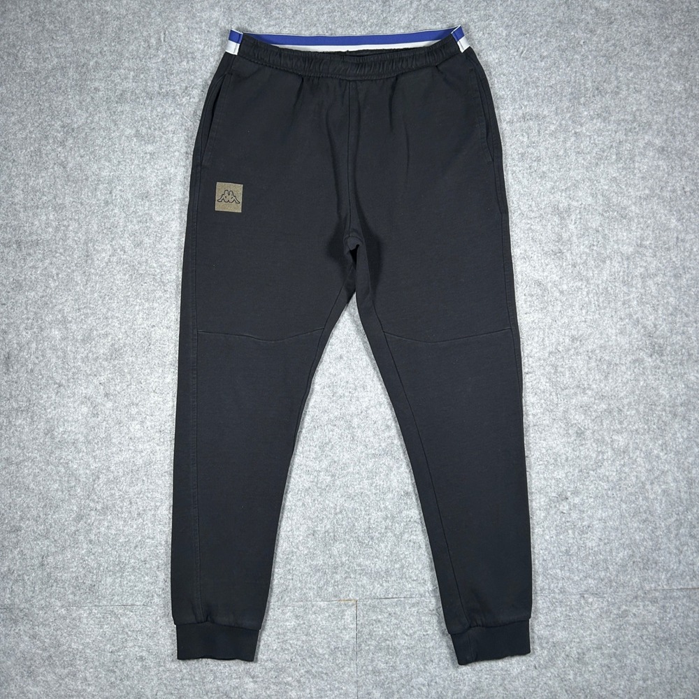 Kappa‎ sweatpants mens Medium Black Omini logo joggers athletic streetwear pants